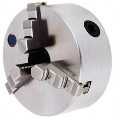 Interstate - 3 Jaws, 15" Diam, Self Centering Manual Lathe Chuck - D1-8 Mount Spindle, Reversible, 5.1181" Through Hole Diam, Cast Iron - Eagle Tool & Supply