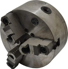 Interstate - 3 Jaws, 6" Diam, Self Centering Manual Lathe Chuck - D1-3 Mount Spindle, Reversible, 1.5748" Through Hole Diam, Cast Iron - Eagle Tool & Supply