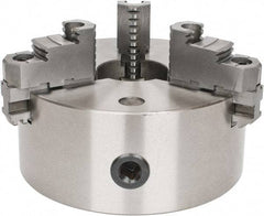 Interstate - 3 Jaws, 8" Diam, Self Centering Manual Lathe Chuck - D1-4 Mount Spindle, Reversible, 1.9685" Through Hole Diam, Cast Iron - Eagle Tool & Supply