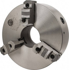 Interstate - 3 Jaws, 12" Diam, Self Centering Manual Lathe Chuck - D1-6 Mount Spindle, Reversible, 3-15/16" Through Hole Diam, Cast Iron - Eagle Tool & Supply