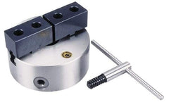 Bison - 2 Jaws, 6" Diam, Self Centering Manual Lathe Chuck - Plain Back Mount Spindle, Reversible, 3,000 Max RPM, 1.6535" Through Hole Diam, 0.0008" Axial Runout, 0.0012" Radial Runout, Cast Iron - Eagle Tool & Supply