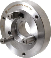Bison - Adapter Back Plate for 5" Diam Self Centering Lathe Chucks - D1-3 Mount, 1.378" Through Hole Diam, 2.164mm ID, 4.92" OD, 1.02" Flange Height, Steel - Eagle Tool & Supply