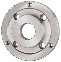 Bison - Adapter Back Plate for 12-1/2" Diam Self Centering Lathe Chucks - A2-8 Mount, 4.055" Through Hole Diam, 7.076mm ID, 12.04" OD, 1.07" Flange Height, Steel - Eagle Tool & Supply