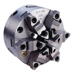 Bison - 6 Jaws, 6" Diam, Self Centering Manual Lathe Chuck - Front Mount, Adjustable, Reversible, 2,500 Max RPM, 1.654" Through Hole Diam, Forged Steel - Eagle Tool & Supply
