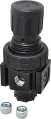 Parker - 1/4 NPT Port, 30 CFM, Zinc Economy Regulator - 2 to 125 psi Range, 300 Max psi Supply Pressure, 1/4" Gauge Port Thread, 2" Wide x 4.44" High - Eagle Tool & Supply