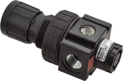 Parker - 3/8 NPT Port, 40 CFM, Zinc Economy Regulator - 2 to 125 psi Range, 300 Max psi Supply Pressure, 1/4" Gauge Port Thread, 2" Wide x 4.44" High - Eagle Tool & Supply