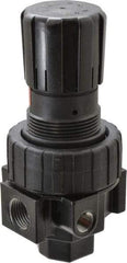 Parker - 1/2 NPT Port, 75 CFM, Zinc Compact Regulator - 2 to 125 psi Range, 250 Max psi Supply Pressure, 1/4" Gauge Port Thread, 2.81" Wide x 6.08" High - Eagle Tool & Supply