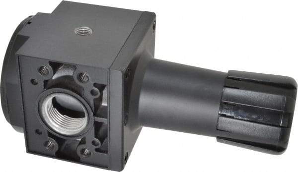 Parker - 1 NPT Port, 300 CFM, Aluminum Heavy-Duty Regulator - 2 to 125 psi Range, 250 Max psi Supply Pressure, 1/4" Gauge Port Thread, 3.62" Wide x 8.46" High - Eagle Tool & Supply