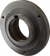 Bison - Adapter Back Plate for 8" Diam Self Centering Lathe Chucks - L-1 Mount, 4-1/8" Through Hole Diam, 6.93mm ID, 7.87" OD, 0.79" Flange Height, Steel - Eagle Tool & Supply