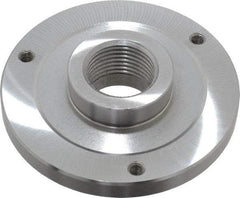 Bison - Adapter Back Plate for 5" Diam Self Centering Lathe Chucks - 1-1/2 - 8 Mount, 1.515" Through Hole Diam, 2.164mm ID, 5" OD, 0.51" Flange Height, Steel - Eagle Tool & Supply