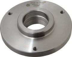 Bison - Adapter Back Plate for 6-1/4" Diam Self Centering Lathe Chucks - 2-1/4 - 8 Mount, 2.26" Through Hole Diam, 3.385mm ID, 38139" OD, 0.59" Flange Height, Steel - Eagle Tool & Supply