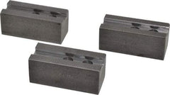 H & R Manufacturing - 8" Chuck Capacity, 1.5mm x 60° Serrated Attachment, Square Soft Lathe Chuck Jaw - 3 Jaws, Steel, 1" Btw Mount Hole Ctrs, 3-1/2" Long x 1-1/2" Wide x 1-1/2" High, 0.551" Groove, 12mm Fastener - Eagle Tool & Supply