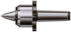 Rohm - MT4 Taper Shank, 2.66" Head Diam Live Center - 7,000 Max RPM, 2.86" Head Length, 1.26" Point Diam, 1.732" Point Len, 2,200 Lb Max Workpc, 8.9" OAL, Long Point - Eagle Tool & Supply