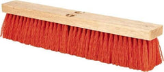 PRO-SOURCE - 18" Heavy Duty Synthetic Push Broom - 4" Bristle Length, Wood Block, Threaded Handle Connection - Eagle Tool & Supply