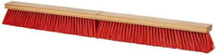 PRO-SOURCE - 36" Heavy Duty Synthetic Push Broom - 4" Bristle Length, Wood Block, Threaded Handle Connection - Eagle Tool & Supply