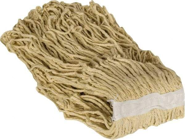 PRO-SOURCE - 1-1/4" White Head Band, Large Blended Fiber Cut End Mop Head - 4 Ply, Clamp Jaw Connection, Use for General Purpose - Eagle Tool & Supply