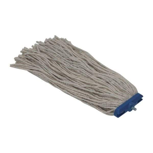 PRO-SOURCE - 1" White Head Band, Large Cotton Cut End Mop Head - 4 Ply, Screw On Connection, Use for Heavy Duty Floor Cleaning - Eagle Tool & Supply