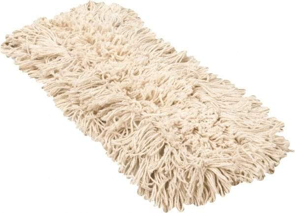 PRO-SOURCE - 18" Long x 3-1/2" Wide Yarn Blend Dust Mop Head - Snap-On, Blue, Looped Head, Launderable - Eagle Tool & Supply