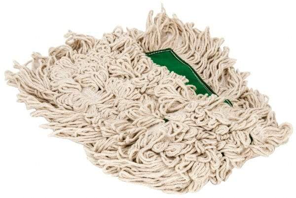 PRO-SOURCE - 24" Long x 3-1/2" Wide Yarn Blend Dust Mop Head - Snap-On, Green, Looped Head, Launderable - Eagle Tool & Supply