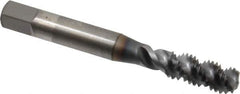 OSG - M10x1.50 Metric Coarse 3 Flute 6H Plug Spiral Flute Tap - High Speed Steel, TiCN Finish, 2-15/16" OAL, Right Hand Flute, Right Hand Thread, D6, Series 143 - Eagle Tool & Supply
