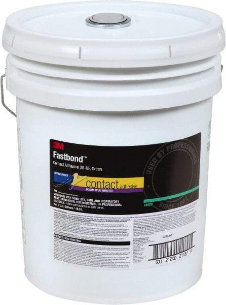 3M - 5 Gal Pail Green Contact Adhesive - Series 30NF, 4 hr Working Time - Eagle Tool & Supply