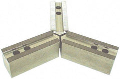 H & R Manufacturing - 1.5mm x 60° Serrated Attachment, Square Soft Lathe Chuck Jaw - 3 Jaws, Steel, 1.69" Btw Mount Hole Ctrs, 7-1/2" Long x 2-1/2" Wide x 3-1/2" High, 0.866" Groove, 20mm Fastener - Eagle Tool & Supply