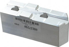 Masterman & Kovil - 10" Chuck Capacity, Tongue & Groove Attachment, Square Soft Lathe Chuck Jaw - 1 Jaw, Aluminum, 2-1/8" Btw Mount Hole Ctrs, 4.6mm Long x 1-1/2" Wide x 2" High, 1/2" Groove - Eagle Tool & Supply