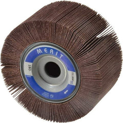 Merit Abrasives - 4" Diam, 180 Grit Aluminum Oxide Unmounted Flap Wheel - 5/8" Hole, 2" Wide, Coated, Very Fine Grade, 12,000 Max RPM , Cloth Backing - Eagle Tool & Supply