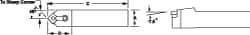 Dorian Tool - MSDN, Neutral Cut, 0° Lead Angle, 1-1/4" Shank Height x 1-1/4" Shank Width, Negative Rake Indexable Turning Toolholder - 6" OAL, SN..64. Insert Compatibility, Series Multi-Option - Eagle Tool & Supply