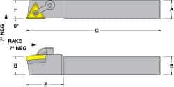 Dorian Tool - MTAN, Left Hand Cut, 1-1/4" Shank Height x 1-1/4" Shank Width, Negative Rake Indexable Turning Toolholder - 6" OAL, TN..54. Insert Compatibility, Series Multi-Option - Eagle Tool & Supply
