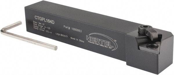 Hertel - CTGP, Left Hand Cut, 1" Shank Height x 1" Shank Width, Positive Rake Indexable Turning Toolholder - 6" OAL, TP..43. Insert Compatibility, Series Clamp Type - Eagle Tool & Supply