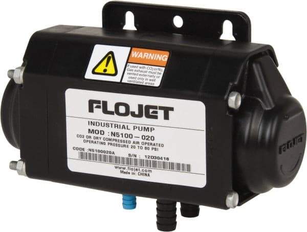 FloJet - 3/8" NPT, Nonmetallic, Air Operated Diaphragm Pump - Viton Diaphragm, Acetal Coplymer Housing - Eagle Tool & Supply