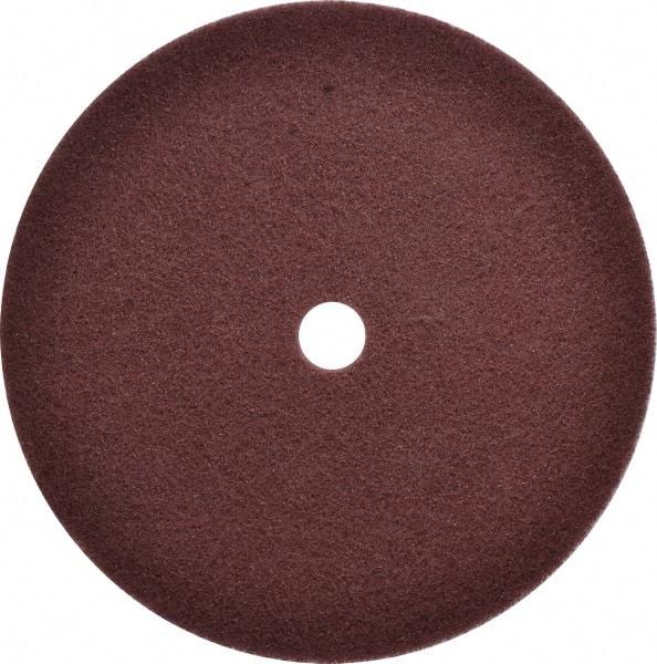 3M - 12" Fine Grade Aluminum Oxide Deburring Disc - 1-1/4" Center Hole, Arbor Connection, Maroon, 1,900 Max RPM - Eagle Tool & Supply