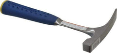 Estwing - 1 Lb Head Bricklayer's Hammer - 11" OAL, Steel Handle with Grip, 3/4" Face Diam - Eagle Tool & Supply