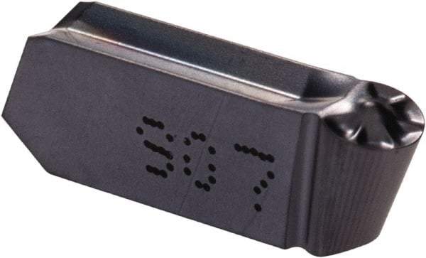 Iscar - 400200GIPY Grade IC907, 4mm Cutting Width Carbide Grooving Insert - Neutral, 2mm Corner Radius, TiAlN Finish - Eagle Tool & Supply