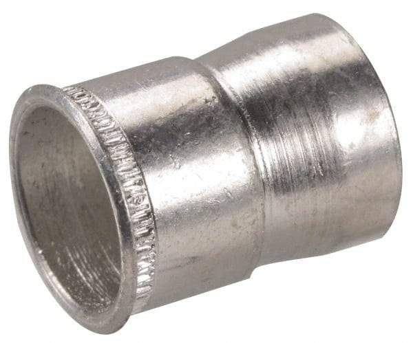 Made in USA - M10x1.50 Metric Coarse, Cadmium-Plated, Aluminum Knurled Rivet Nut Inserts - 0.76mm to 2.29mm Grip, 14.29mm Drill Size, 14.94mm Body Diam - Eagle Tool & Supply