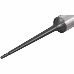 Iscar - 3mm Diam, 6mm LOC, 2 Flute Solid Carbide Ball End Mill - TiAlN Finish, Single End, 70mm OAL, 6mm Shank Diam, Spiral Flute - Eagle Tool & Supply