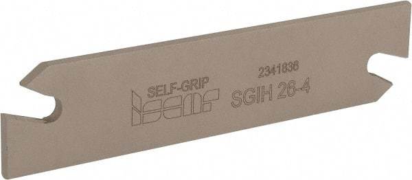 Iscar - 1.0236" Blade Height, 1/8" Blade Width, 4.3307" OAL, Right Hand Cut, Double End Indexable Cut-Off Blade - SGIH Blade, Self Grip Series - Eagle Tool & Supply