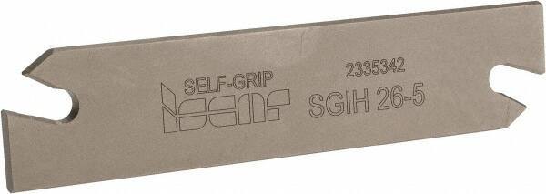 Iscar - 1.0236" Blade Height, 0.1575" Blade Width, 4.3307" OAL, Right Hand Cut, Double End Indexable Cut-Off Blade - SGIH Blade, Self Grip Series - Eagle Tool & Supply