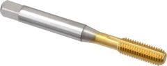 OSG - 1/4-28 UNF H4 Thread Limit Bottoming Thread Forming Tap - Cobalt, TiN Finish, 2-1/2" OAL, 1" Thread Length, Right Hand Thread, Series HY-PRO NRT - Eagle Tool & Supply