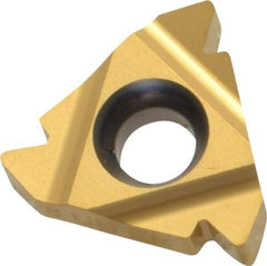 Carmex - 16ER External Right Hand 8 UN Laydown Threading Insert - Grade P25C, TiN Coated Carbide - Eagle Tool & Supply
