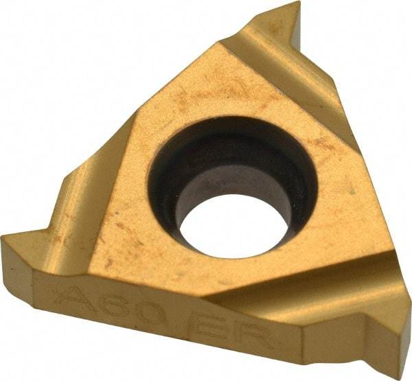 Carmex - 16ER External Right Hand 48-16 Partial Profile 60° Laydown Threading Insert - Grade P25C, TiN Coated Carbide - Eagle Tool & Supply