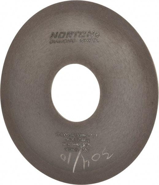 Norton - 4" Diam x 1-1/4" Hole x 1/16" Thick, 100 Grit Surface Grinding Wheel - Diamond, Type 1A1, Fine Grade, Resinoid Bond - Eagle Tool & Supply