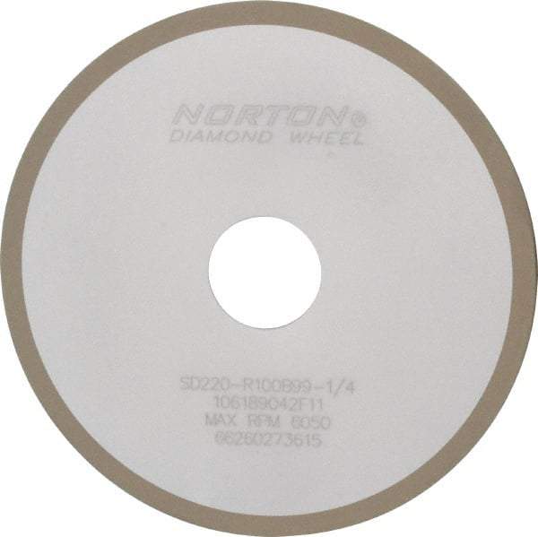 Norton - 6" Diam x 1-1/4" Hole x 1/8" Thick, 220 Grit Surface Grinding Wheel - Diamond, Type 1A1, Very Fine Grade, Resinoid Bond - Eagle Tool & Supply