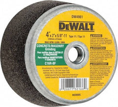 DeWALT - 4" Diam, 2" Overall Thickness, 16 Grit, Type 11 Tool & Cutter Grinding Wheel - Very Coarse Grade, Silicon Carbide, R Hardness, 9,000 RPM - Eagle Tool & Supply