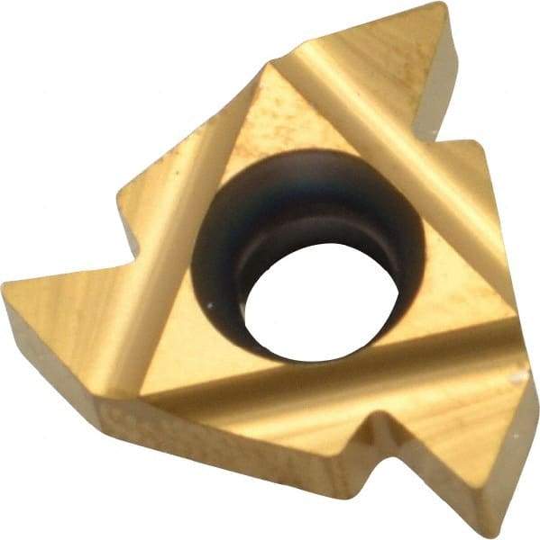 Carmex - 22ER External Right Hand 7-5 Partial Profile 60° Laydown Threading Insert - Grade P25C, TiN Coated Carbide - Eagle Tool & Supply