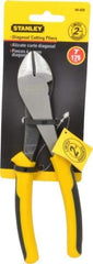 Stanley - 7" OAL, Cutting Pliers - 13/16" Jaw Length x 1-7/64" Jaw Width, Round Head, Thermo Plastic Elastomer (TPE) Handle - Eagle Tool & Supply