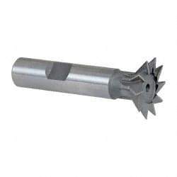 Keo - 1" Diam x 1/4" Width of Cut, 45° Included Angle, High Speed Steel Dovetail Cutter - 1/2" Shank Diam, 2-1/4" Shank Length, 2-1/2" Overall Length, Weldon Flat, Uncoated - Eagle Tool & Supply