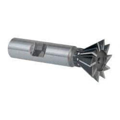 Keo - 1" Diam x 7/16" Width of Cut, 60° Included Angle, High Speed Steel Dovetail Cutter - 1/2" Shank Diam, 2-1/2" Overall Length, Weldon Flat, Uncoated - Eagle Tool & Supply