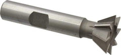 Keo - 3/4" Diam x 5/16" Width of Cut, 60° Included Angle, Cobalt Dovetail Cutter - 3/8" Shank Diam, 2-1/8" Overall Length, Weldon Flat, Uncoated - Eagle Tool & Supply